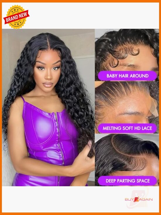 32 Inch Deep Wave Lace Front Wig Human Hair 13x6 200 Density 